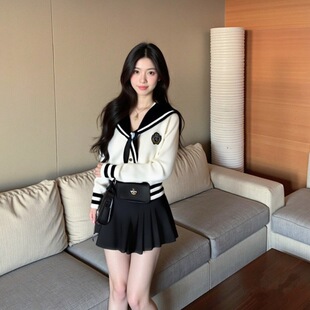 A116海军领学院风针织开衫 小四粉丝专享