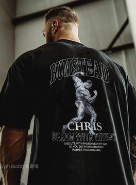 C宝克里斯四分之三展背T恤男健身半截袖美式运动宽松CBUM短袖大码