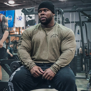 泵感训练长袖 跑步篮球运动打底上衣健身T恤 男轻薄棉透气健美大码