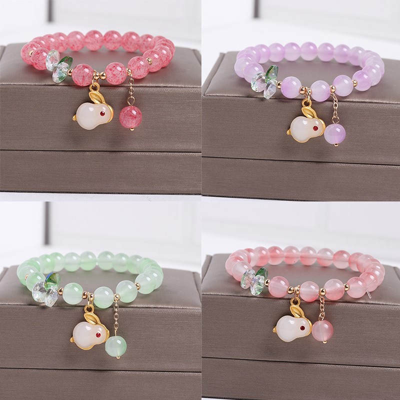 新款可爱兔子钱兔无量玉兔手链