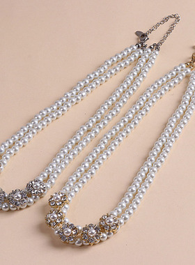 儿童花朵珍珠项链女童