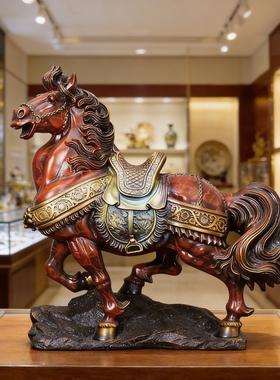 纯铜马摆件大唐马到成功家居装饰品客厅办公室开业礼品玄关摆件