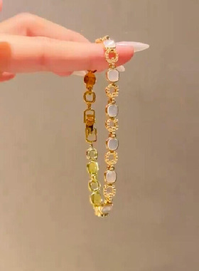 韩国东大门新款锆石贝母手链时尚气质冷淡风手环轻奢高级感手饰女