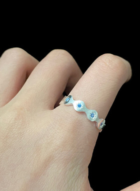 韩国东大门锆石爱心开口戒指个性时尚简约气质指环设计感小众手饰