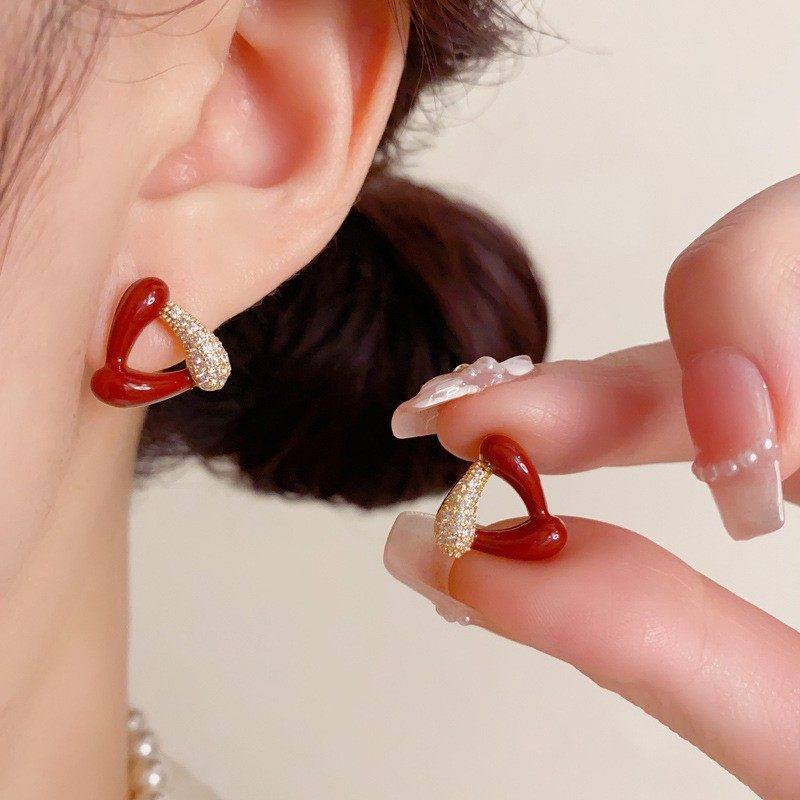 韩国东大门锆石滴油三角形耳环时尚简约个性耳钉小众高级感耳饰女,饰品/流行首饰/时尚饰品新,耳环,淘宝优惠券,粉丝福利购,淘宝优惠卷