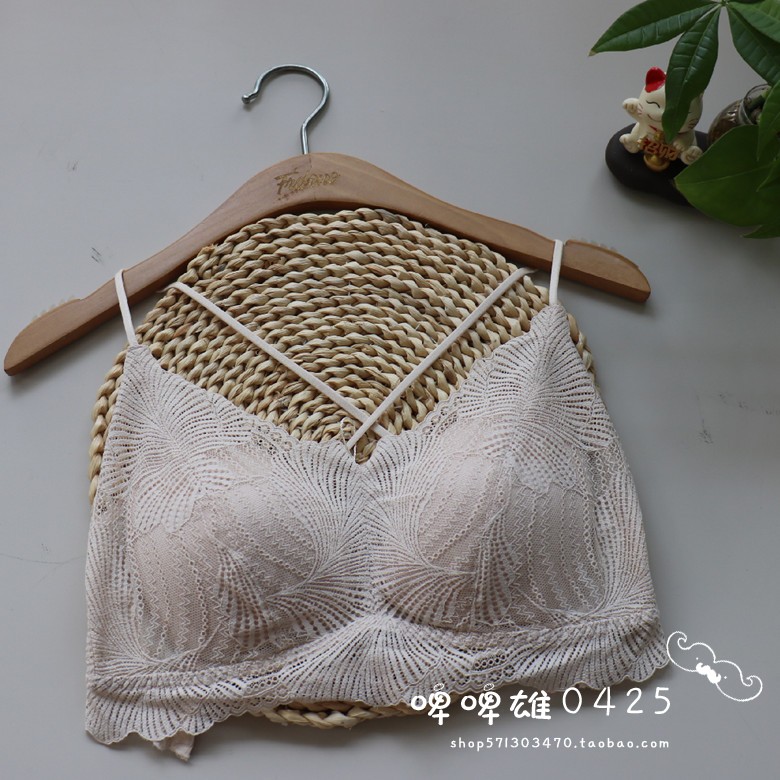 丽维 交叉肩带美背内衣小胸一体胸垫吊带薄款抹胸文胸夏裹胸25015