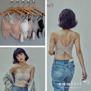 蝴蝶美背抹胸短款 丽维 美背裹胸吊带小背心女打底透气无钢圈M1018