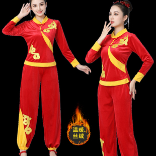 2023广场舞服装新款秧歌服冬季民族风打鼓舞扇子舞演出跳舞蹈衣服