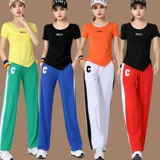 Танцующий спортивный костюм для спортзала, 2022, короткий рукав