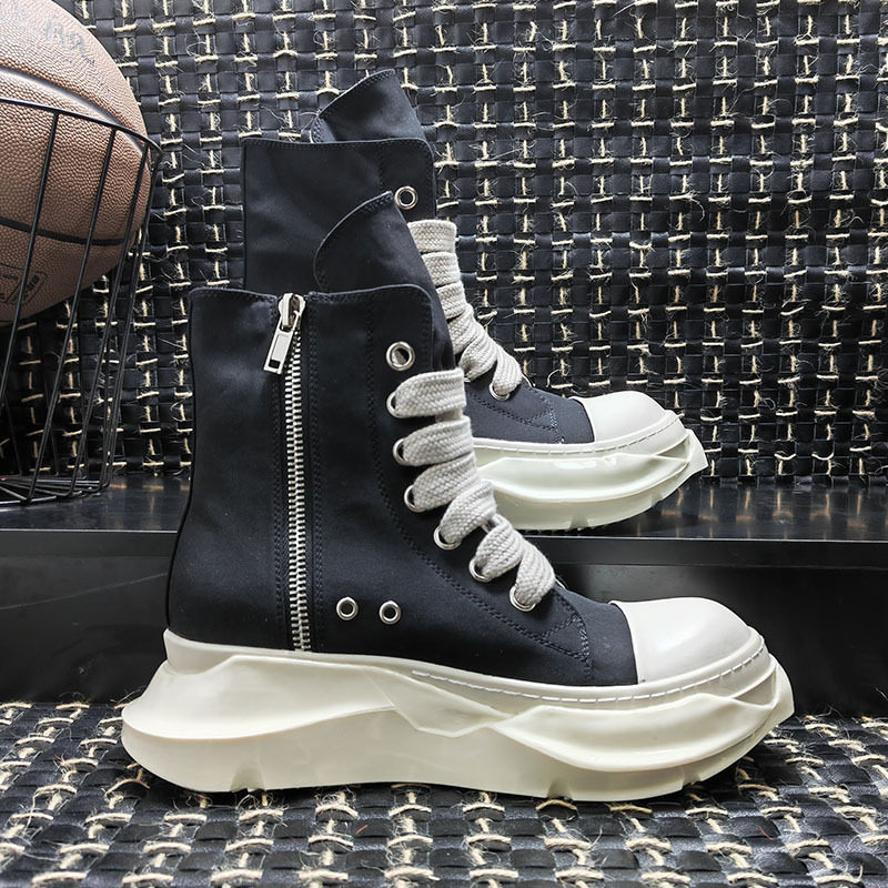 thumbnail for RO canvas high-top shoes men's and women's thick-soled heightened net celebrity same board shoes high-quality handsome boots RricOwees