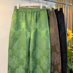 新中式国风休闲裤女欧货2025秋季新款老钱风松弛感女装贵气阔腿裤