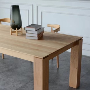 北欧实木会议桌简约现代白蜡木长桌设计师工作台长条高端书桌餐桌