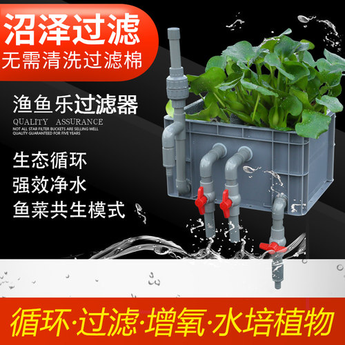 diy沼泽自制鱼池共生鱼缸过滤器