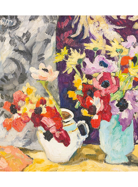 风景印象派油画客厅背景墙装饰画 NATURE MORTE AUX FLEURS