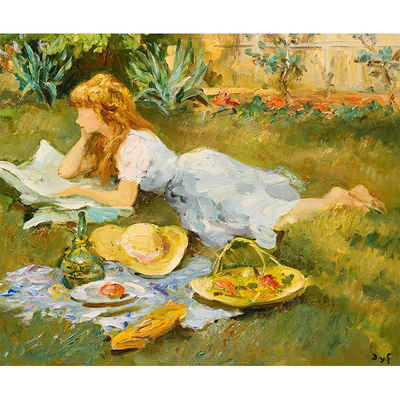 客厅背景墙风水印象派油画