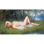 迪埃尔斯特小卡尔·施韦宁格欧式 饰画名画复刻卧室挂画 人物油画装