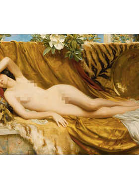 虎皮阿尔伯特·亨利·科林斯人物油画艺术微喷装饰画酒店会所挂画