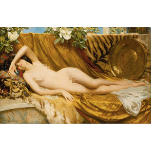 虎皮阿尔伯特·亨利·科林斯人物油画艺术微喷装饰画酒店会所挂画