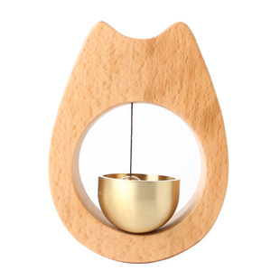 实木进店门铃 日式 手工风铃 进门铃 复古铜铃多巴胺门铃 风铃