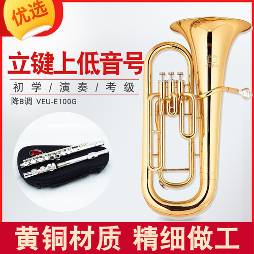 专业演奏上低音大号抱号降B调三键铜管乐器初学演奏考级E100