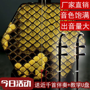 演奏专业学习乐器成人学生练习黑檀老料木二胡琴真蟒皮手工紫檀木