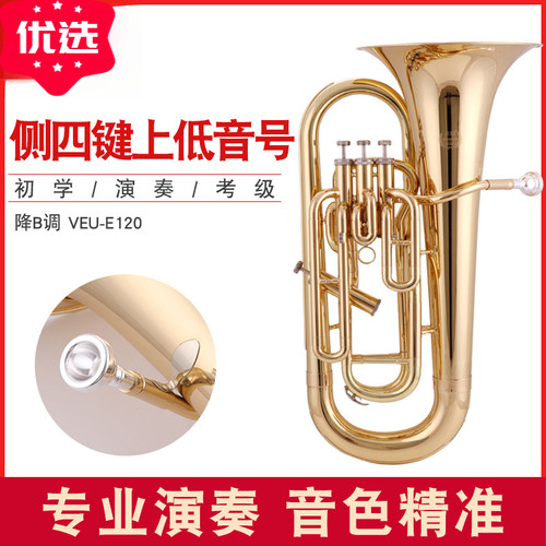 立键上低音号降B调E120立键四键侧键精制专业演奏大号乐器