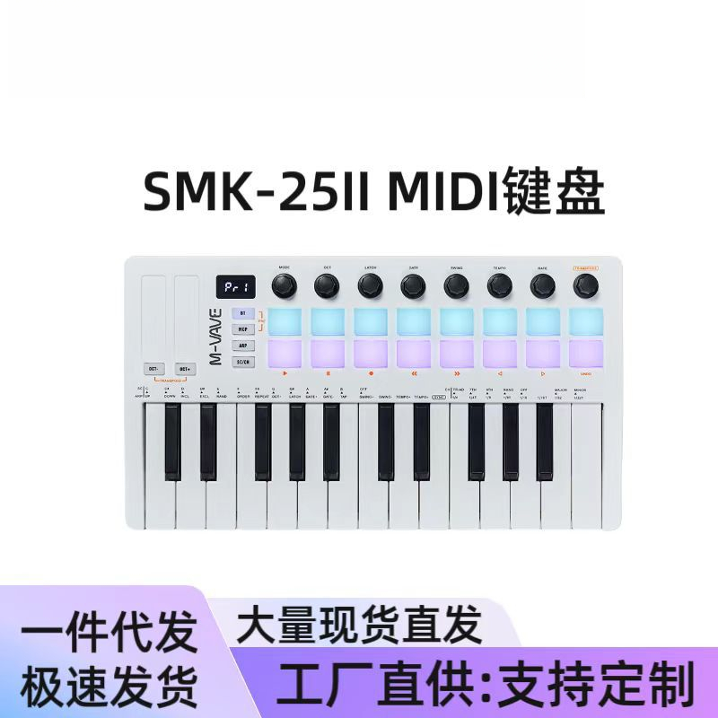 MIDI键盘控制器外贸小巧MIDI键盘25键创作编曲键盘