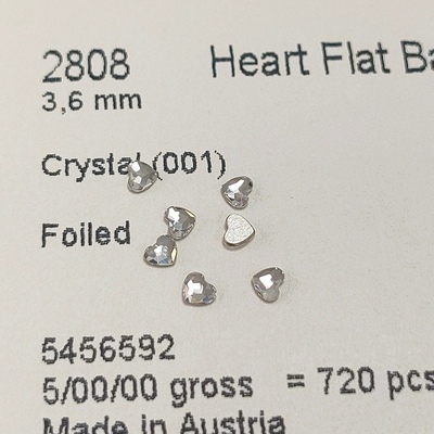 正品施华洛2808平底爱心美甲贴钻