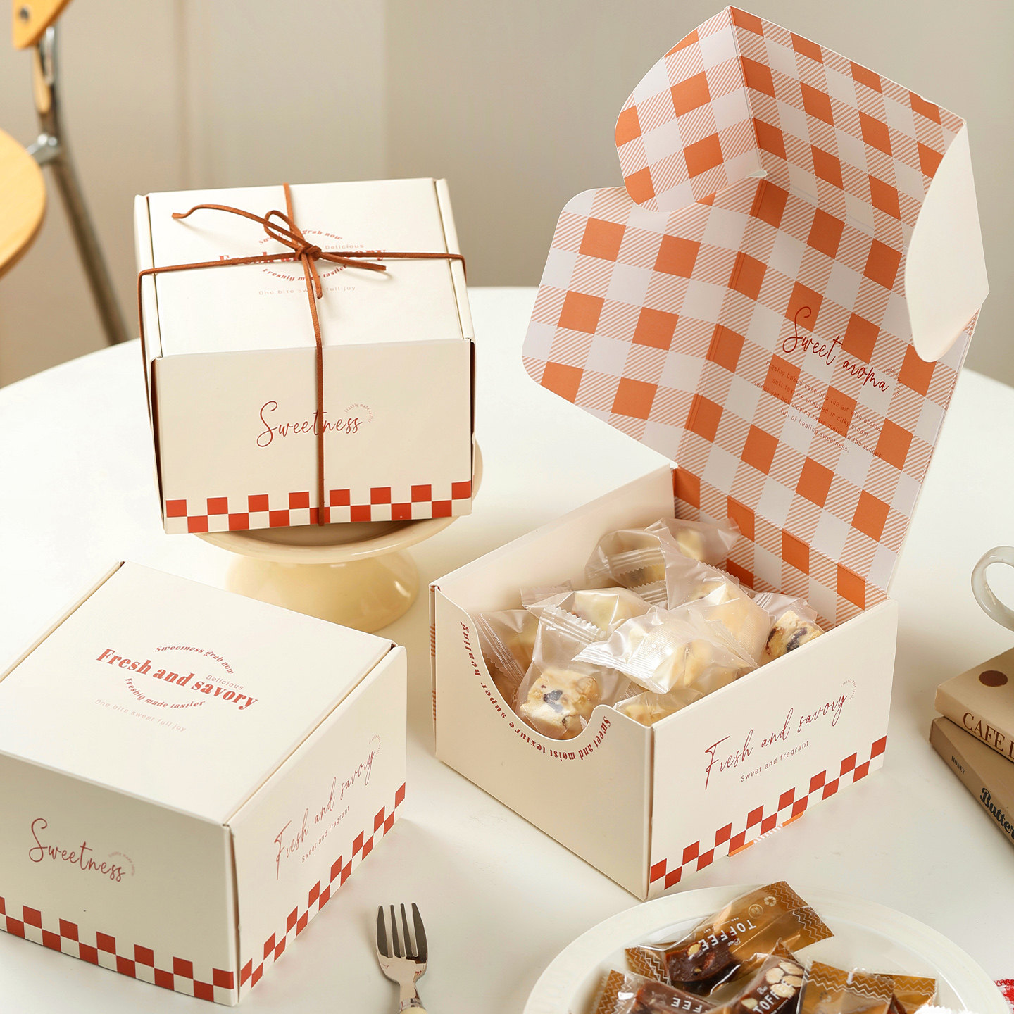 太妃糖包装盒雪花酥牛轧手工曲奇饼干糖果零食年货新年礼品打包盒