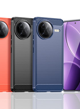 适用于小米Poco F7 Pro手机壳简约拉丝碳纤维纹防滑防指纹全包边防摔保护套软壳