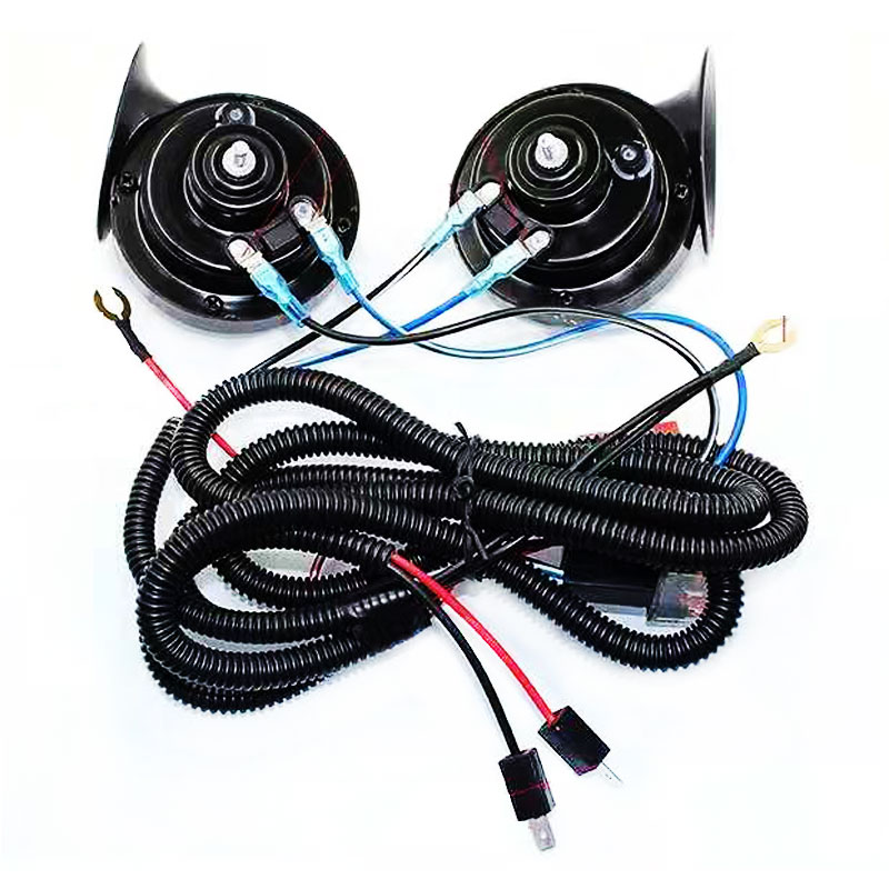 汽车电磁继电器12V24V摩托车喇叭改装通用线束套件蜗牛延长线包邮