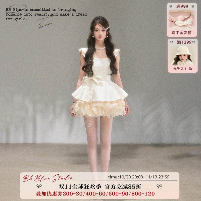 BBBLUE原创设计/公主恋歌/跟着露丝学穿搭千金风蓬蓬裙女收腰短裙