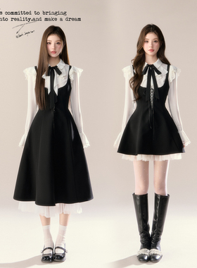 BB BLUE/幸子小姐/巨好看的早秋连衣裙套装法式长袖气质修身衬衫