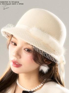 BB BLUE 原创设计 浪漫蕾丝千金礼帽