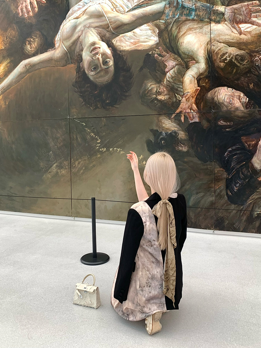 BB BLUE原创艺术扎染西装小众设计感拼接领炸街高级感时髦小西服