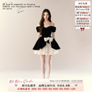 连衣裙丝绒宴会精致小礼裙 黯夜序曲早秋高级感巨好看法式 BLUE