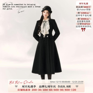 秋冬高级感气质又a又飒套装 大衣 伯爵小姐法式 BLUE原创设计