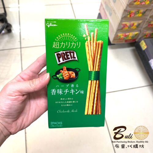 日本PRETZ格力高超脆香草烤鸡味百力滋55g 休闲零食