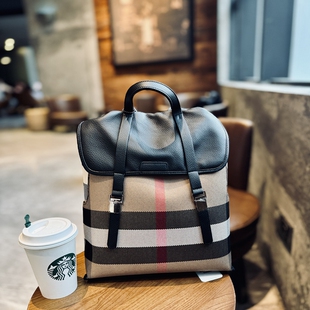 时尚大容量真皮双肩包2025年新款旅行轻便牛皮格子背包15寸电脑包