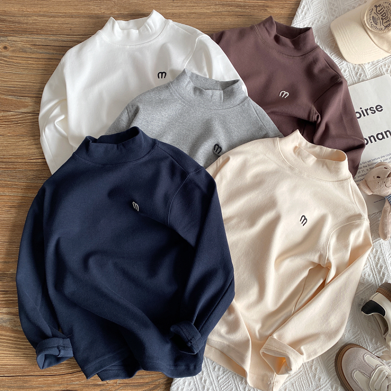 儿童秋冬百搭休闲半高领打底衫