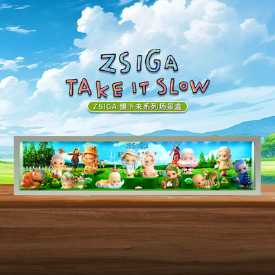 适用泡泡玛特Zsiga慢下来系列手办盲盒防尘收纳展示盒摆件礼物