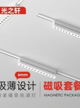白色超薄明装全光谱智能磁吸轨