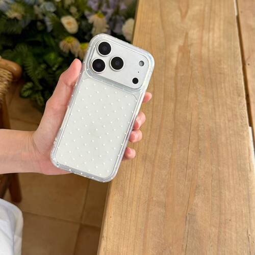 韩系透色波点全包防摔iPhone软壳