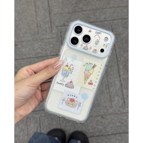 韩系冰淇淋小熊全包防摔手机壳软