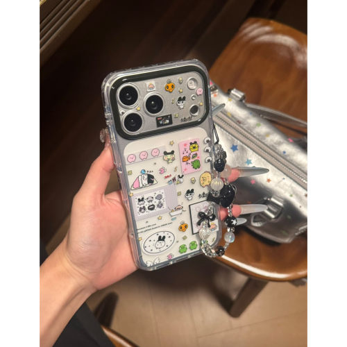 韩系透明拓麻歌子链条防摔手机壳