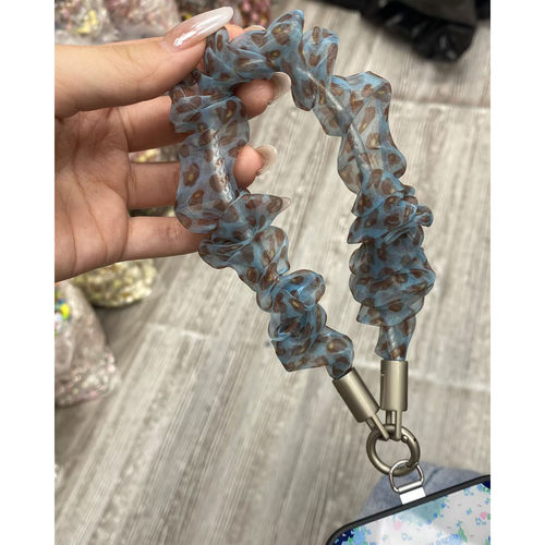 韩系豹纹波点碎花手机防摔挂绳新