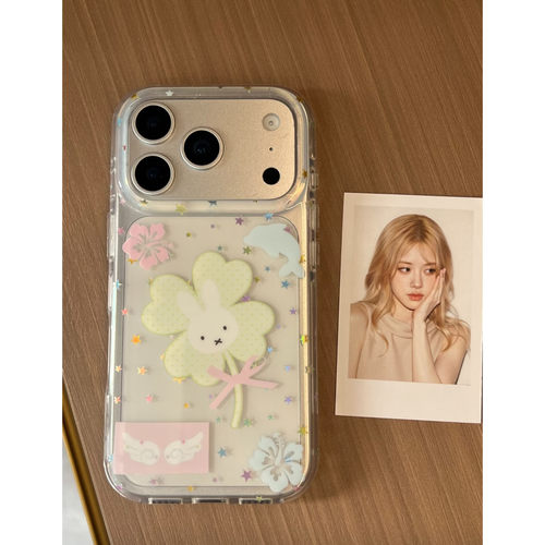 韩系透明四叶草米菲iPhone手机壳