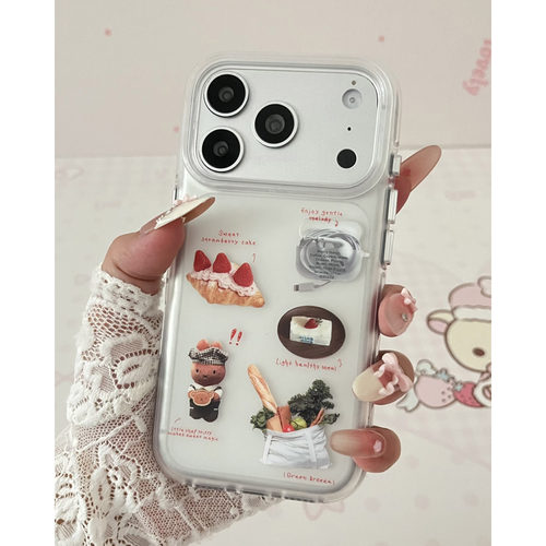 韩系米菲透明拼贴全包防摔手机壳