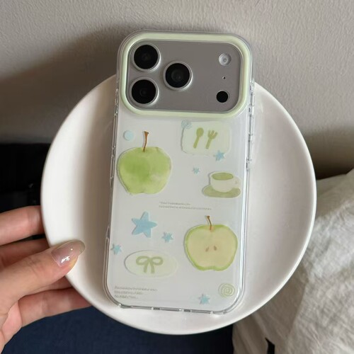 韩系ins青苹果全包防摔手机壳软