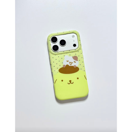 韩系布丁狗黄底星星iPhone手机壳